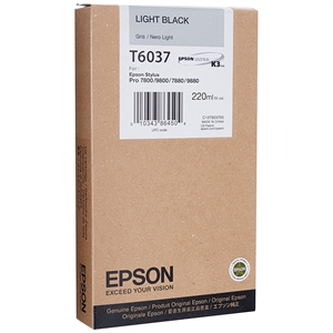 Epson Light Black T6037 - 220 ml bläckpatron till Epson 7800, 7880, 9800 och 9880